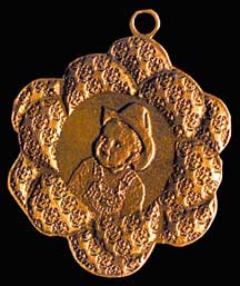 Bronze Jewelry Pendant with a flower frame
